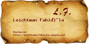 Leichtman Fabióla névjegykártya